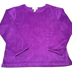 Oscar de la Renta Cozy Pajama Lounge Top Purple Size M